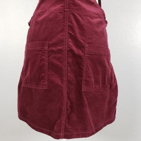 ABOUND Maroon Velveteen Overall Mini Dress Sz L - Picture 11 of 12